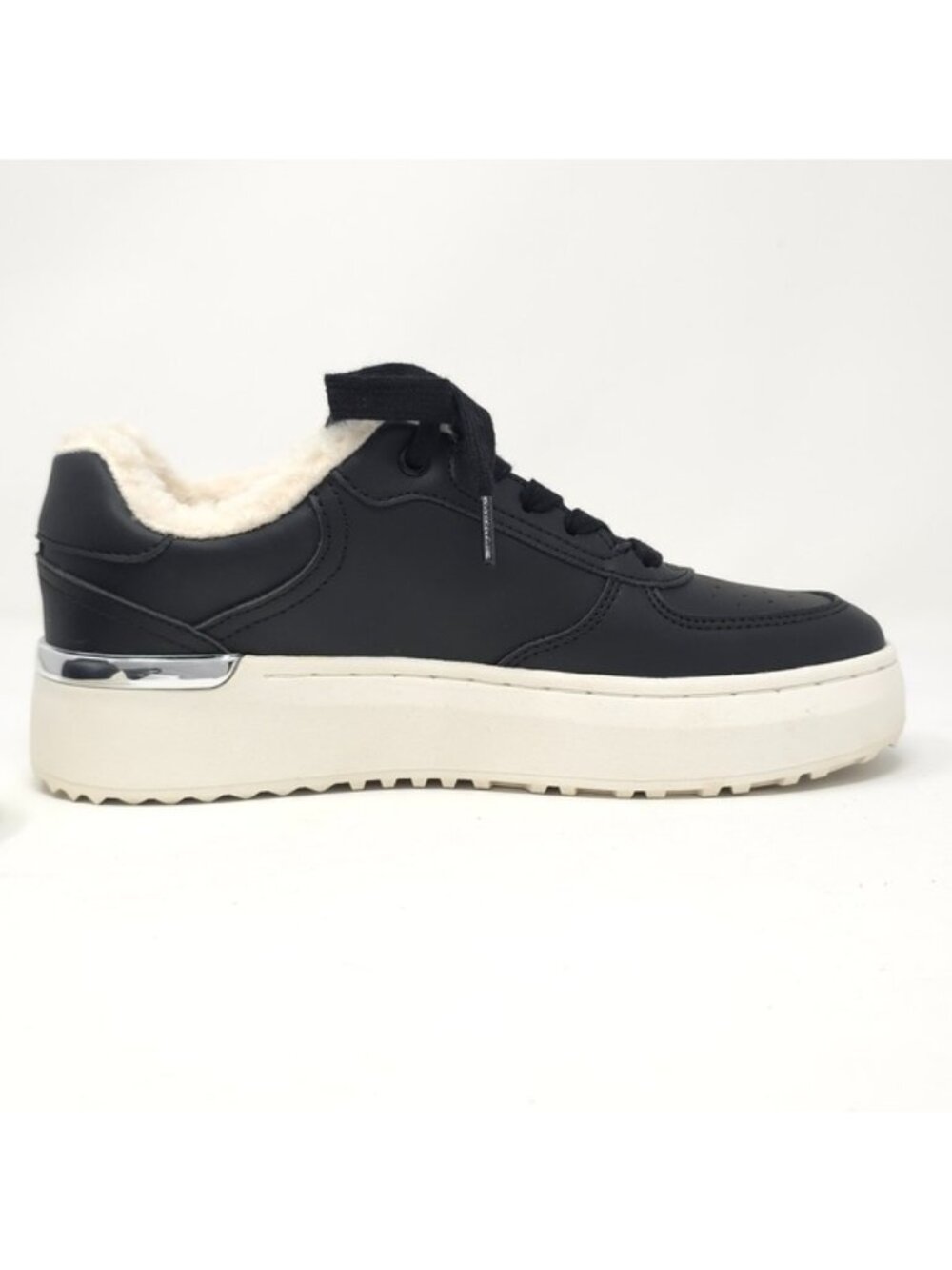 Nine West Black Platform Sneakers with Cream Lined Collar 7M - Picture 4 of 11